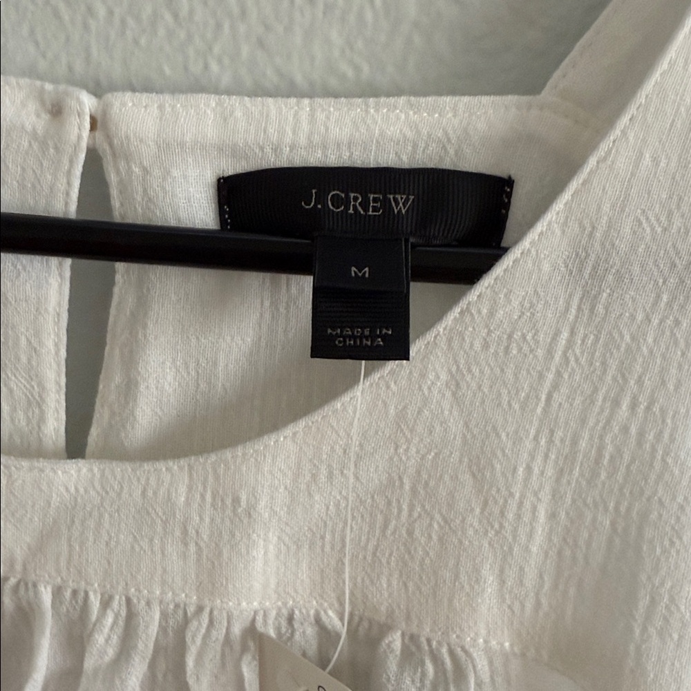 J.Crew White Cotton Tiered Mini Dress Sleeveless Size Medium NWT - Picture 6 of 7